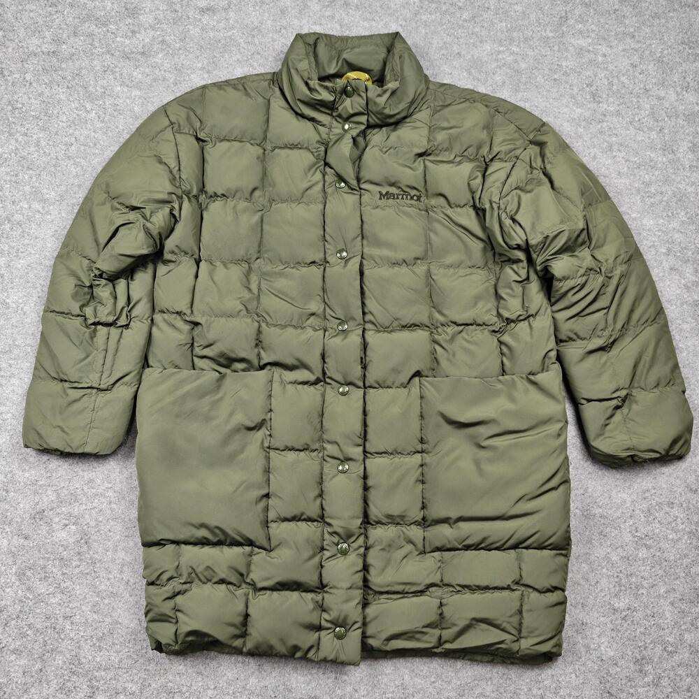 Marmot Mountain Works Jacket Mens Medium Green Puffer Insulated Down Lined